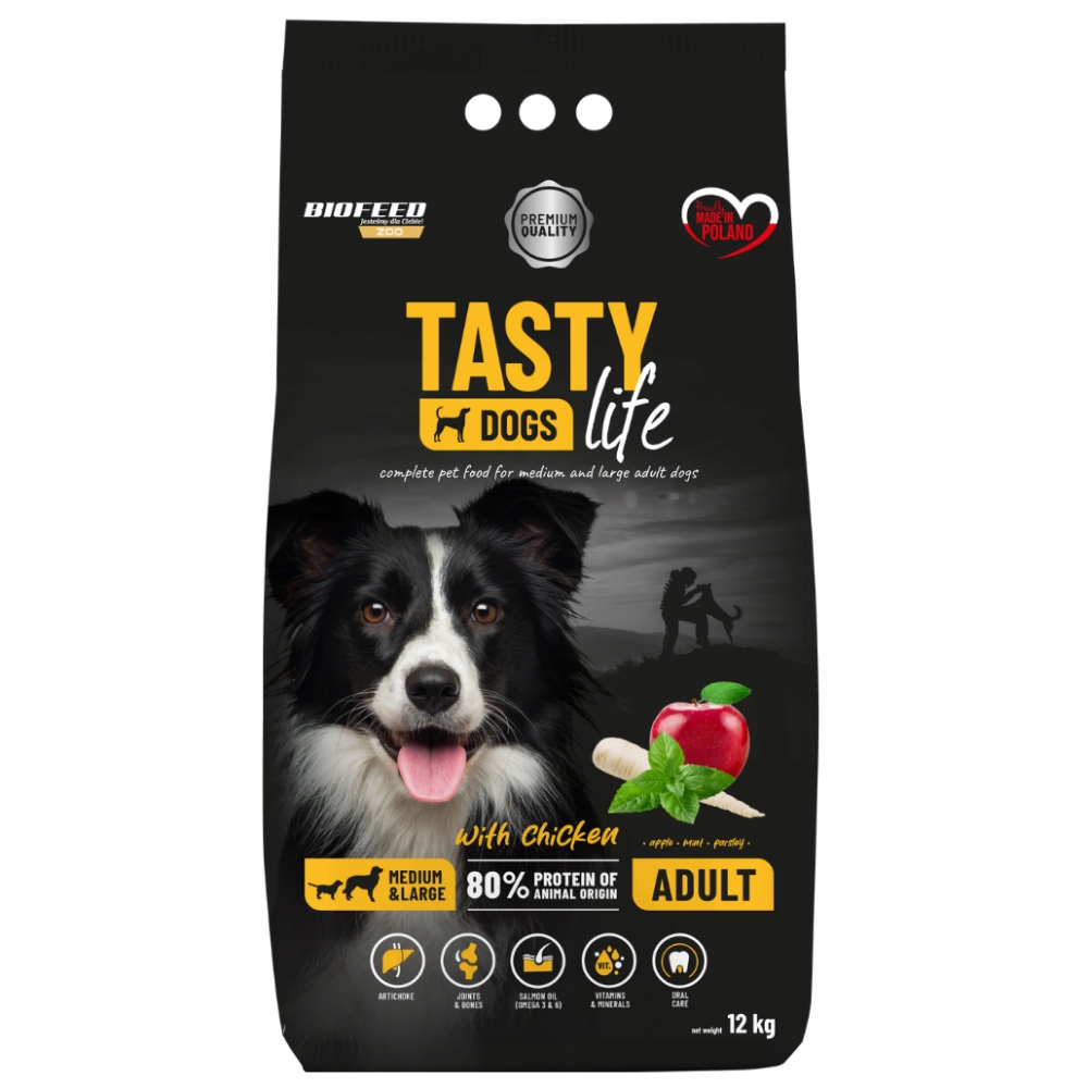 Levně Biofeed Tasty Dogs Life 12kg Krmivo pro psy středních a velkých plemen Kuře