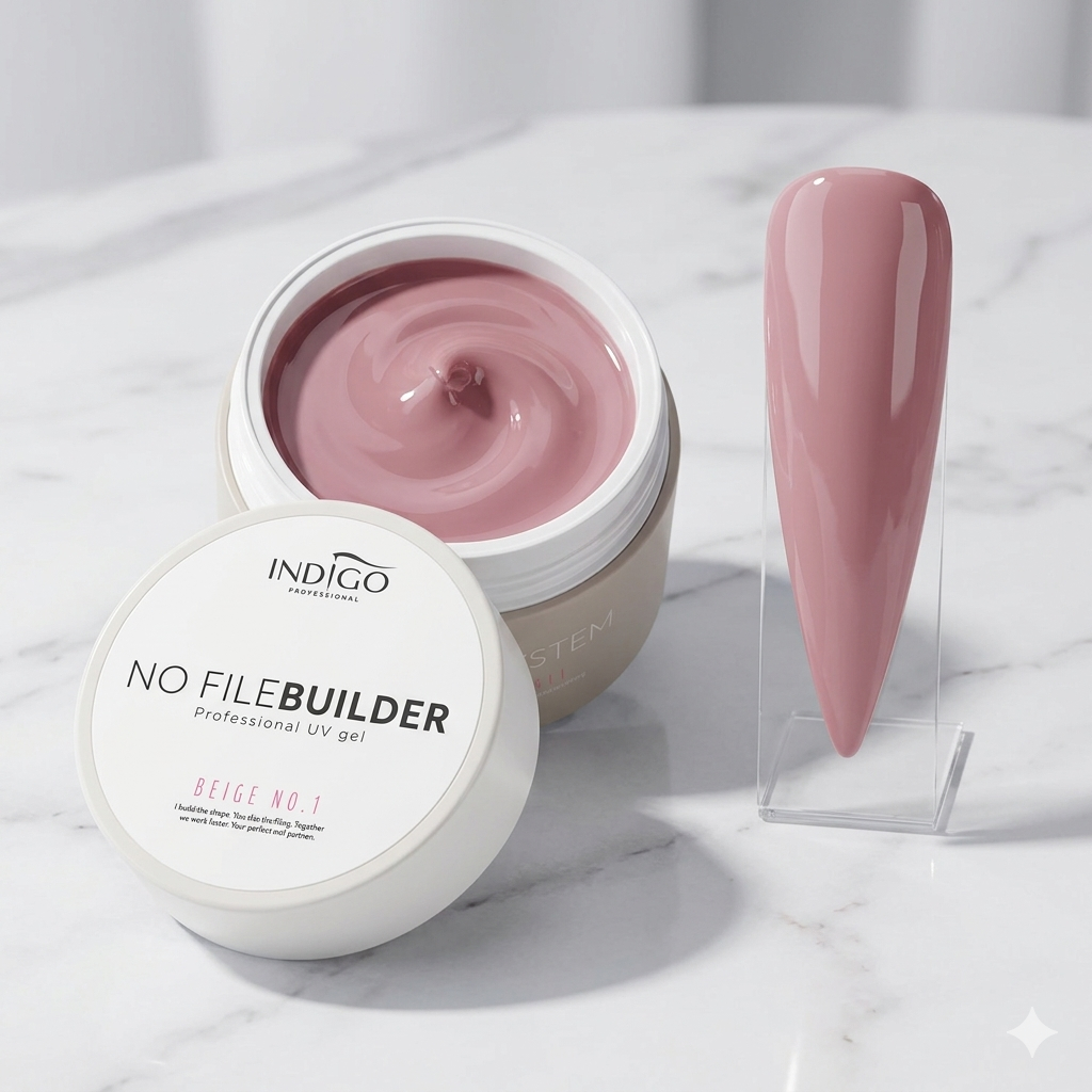 Indigo No File Builder Beige No. 1 stavební gel na prodlužování nehtů 15