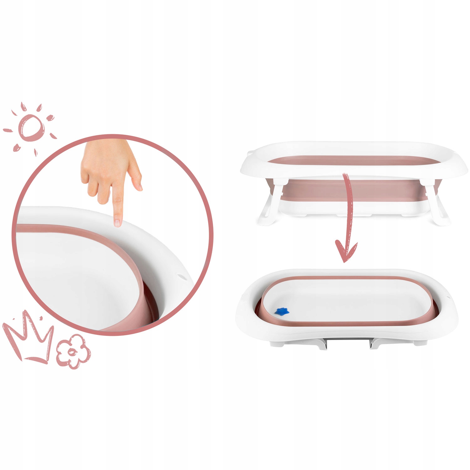 Wanienka dla niemowląt RK-281 biało-różowa EAN (GTIN) 39122971