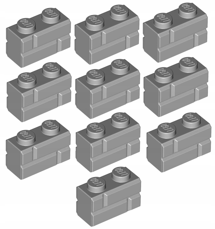

Lego Klocek 1x2 Murek J. Szary (98283/6000066) x10