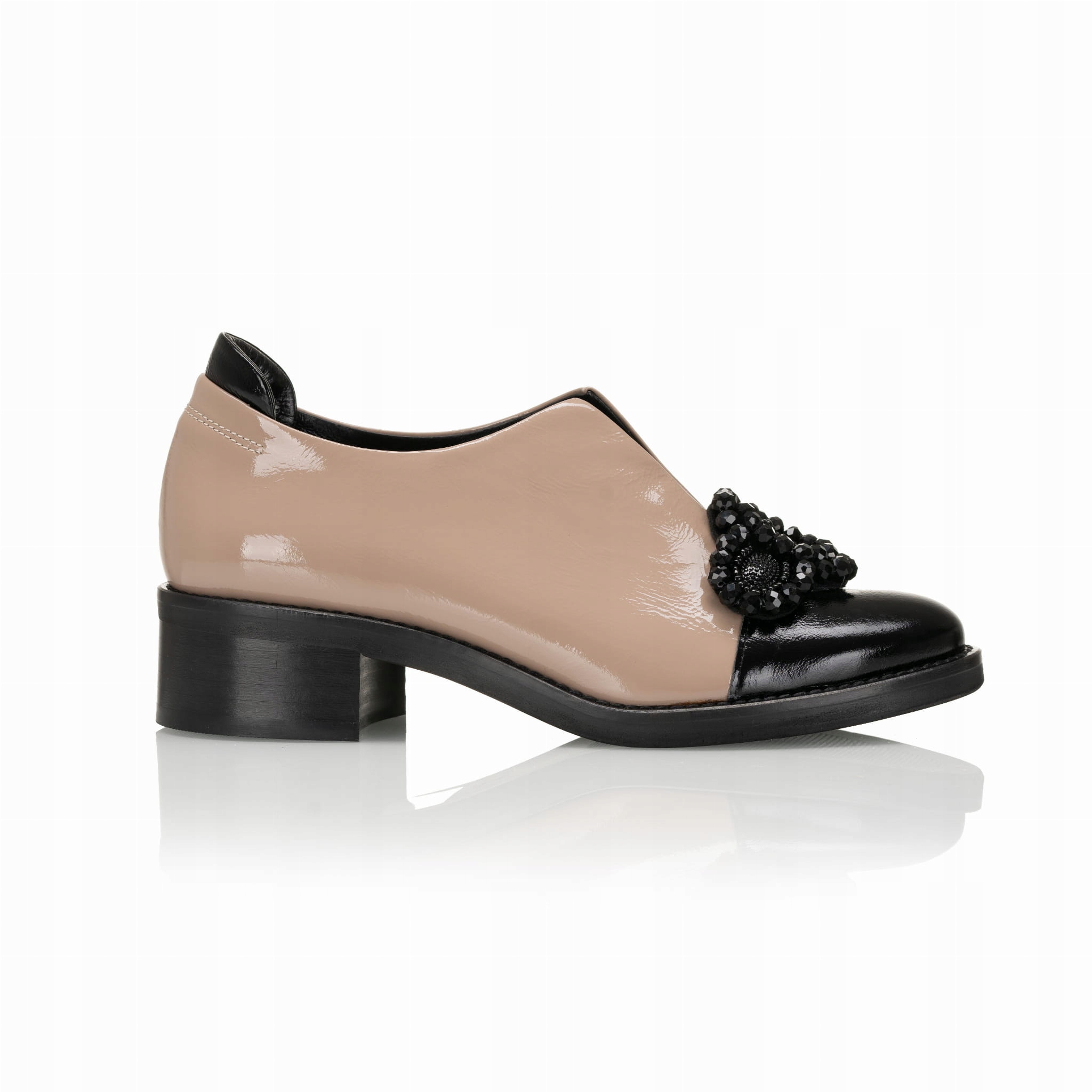 Dámské polobotky Higo 2564 Černá-béžová 37, Capucino