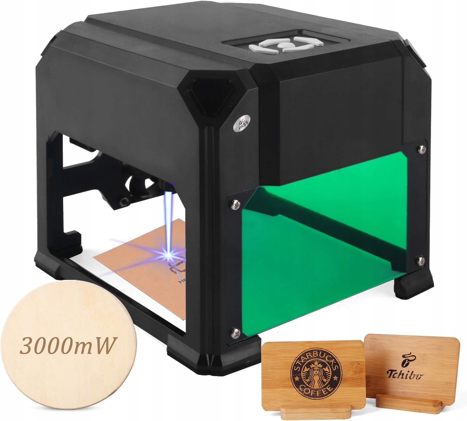 Grawerka laserowa K4 3W do drewna skóry plastiku 75x75mm bez instalacji Win