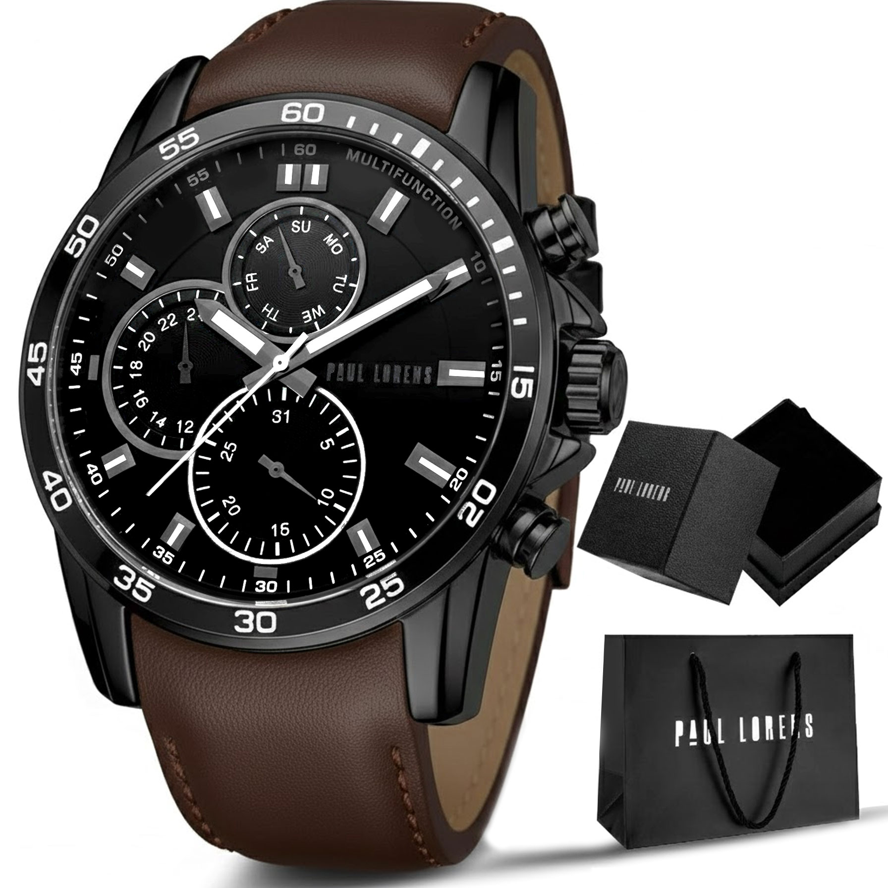 Pánské hodinky Paul Lorens Matias datumovka sada Krabička Kabelka