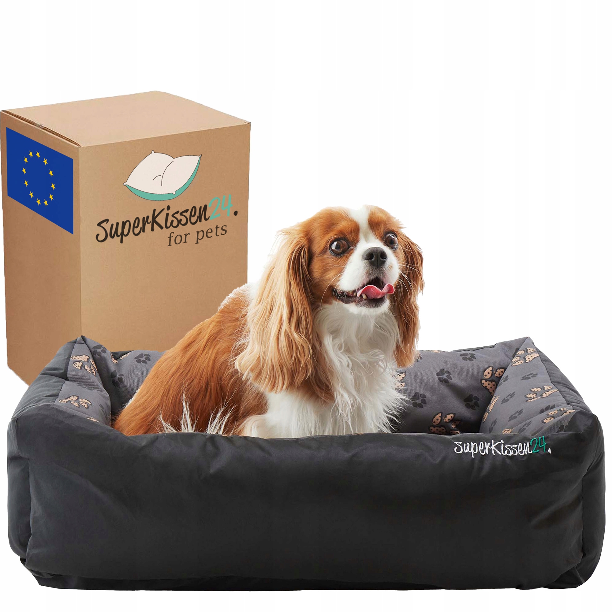 Levně Pelíšek polštář lehátko pohovka pro psa měkké 70x55 Tlapky Voděodolné