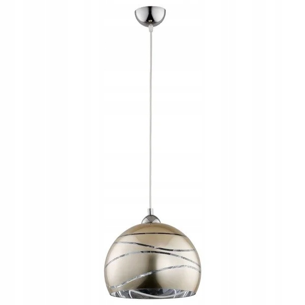 Skleněná stmívatelná závěsná lampa Narvi E27 15W chrom Alfa