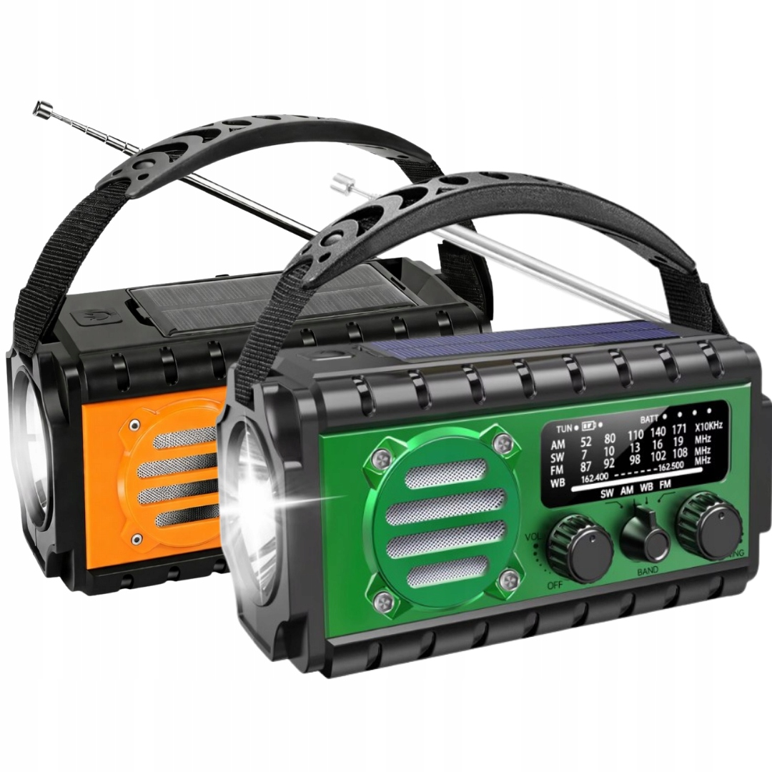 2x Přenosné Solární Rádio S Klikou Svítilna Powerbank 20000 mAh S Usb Kabelem