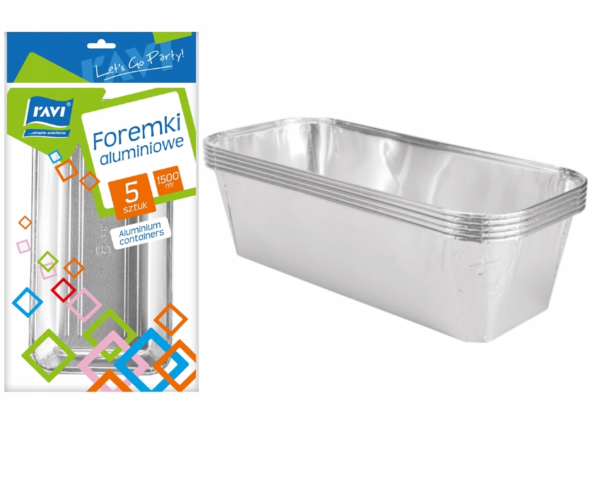 

Foremki Aluminiowe 1500ML, 5szt.