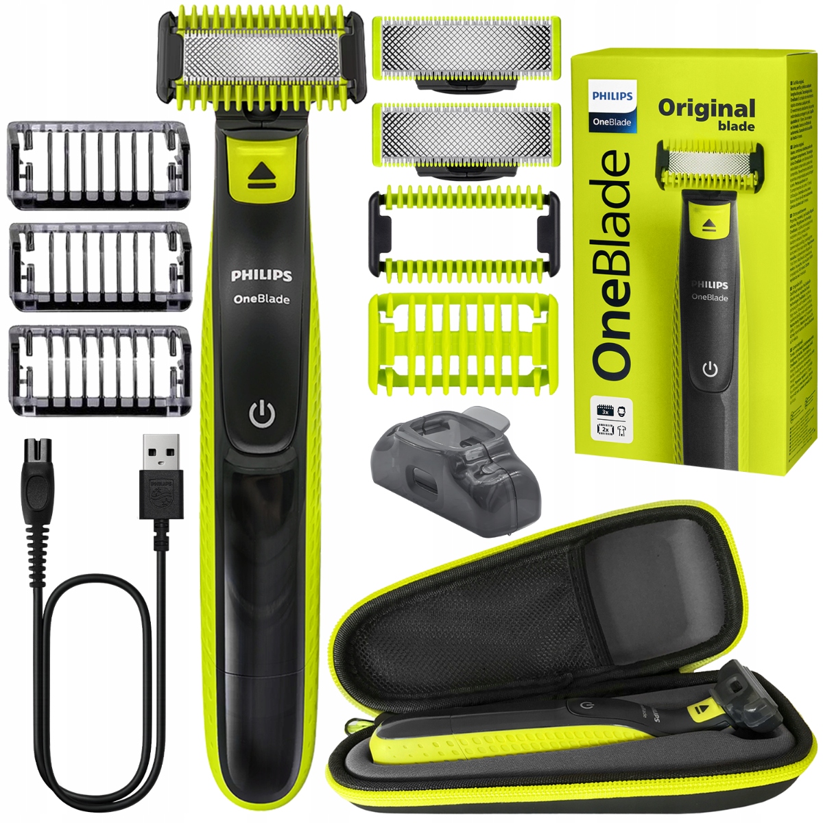 Holicí Strojek Philips One Blade QP2824 Obličej A Tělo Strojek 2 Břity Pouzdro