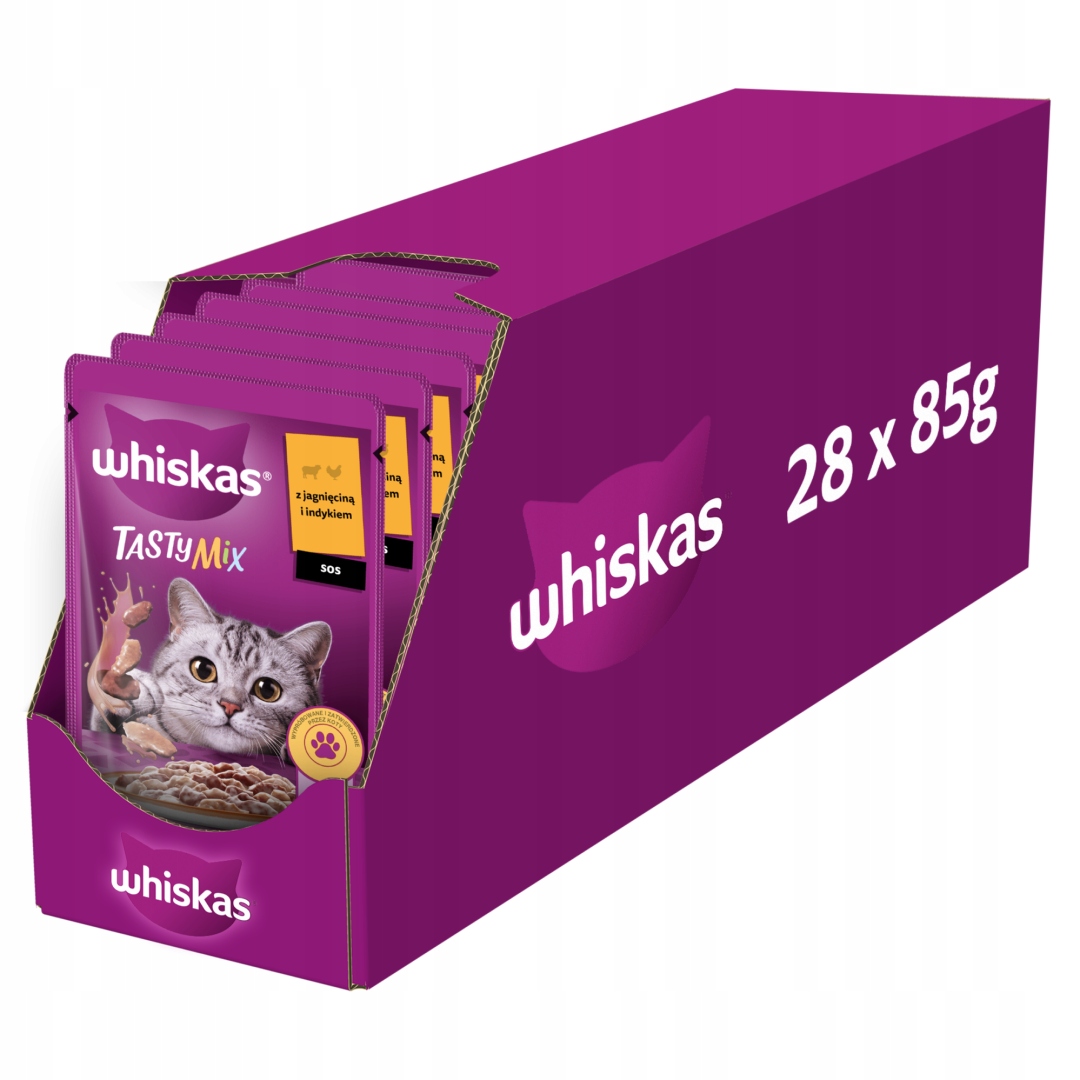 Whiskas Tasty MIX Kousky V Omáčce Pro Kočky 28x85G