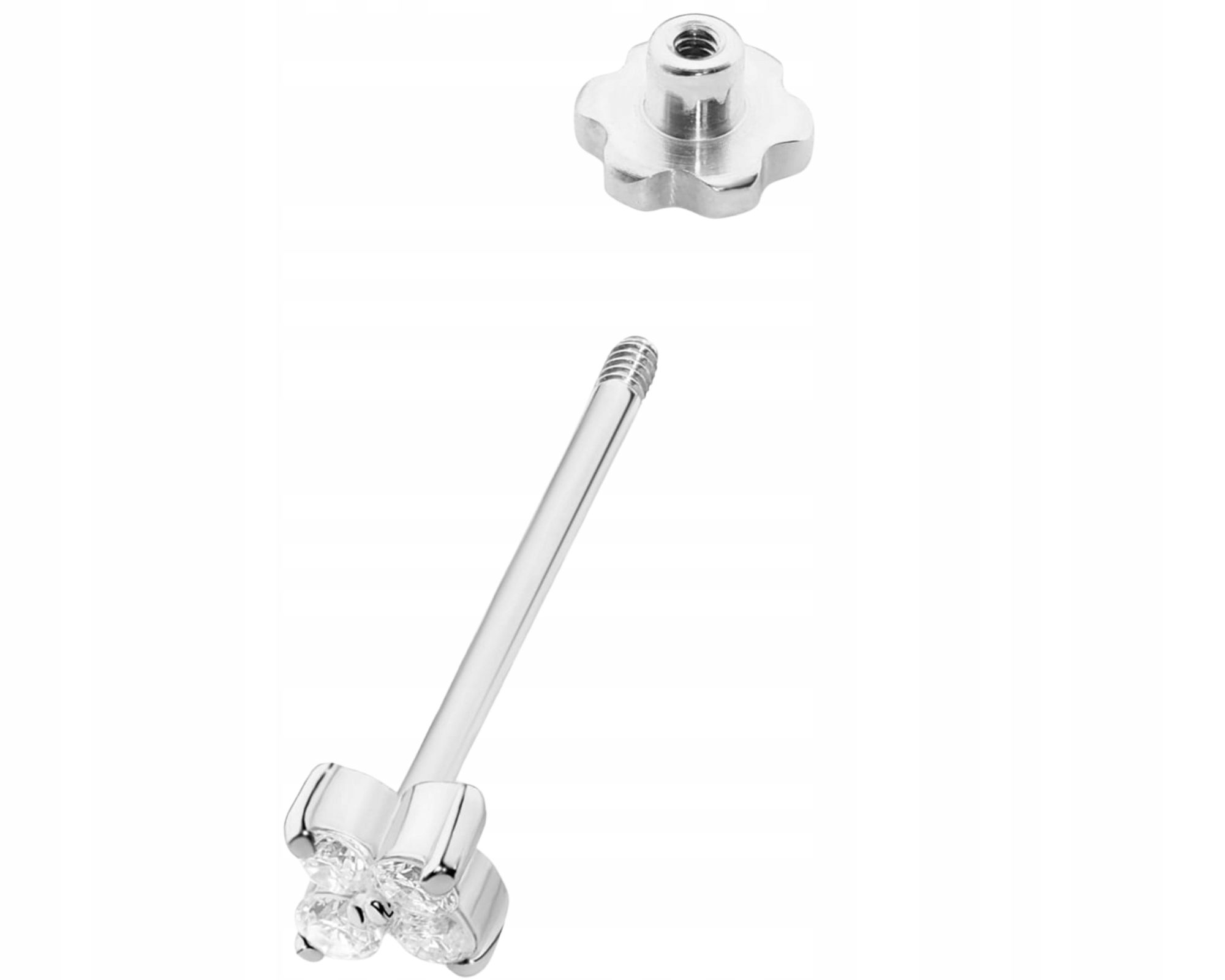 Náušnice Bílé Zlato S Brilianty Šroubovací Tyčinka 1 Kus 585 Šroubovací Tyčinka