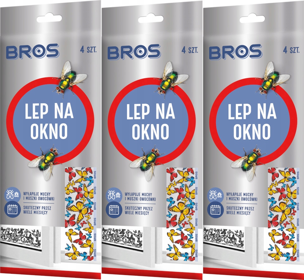 

Bros Lep na Muchy Płaski Dekoracyjny na Okno 12szt