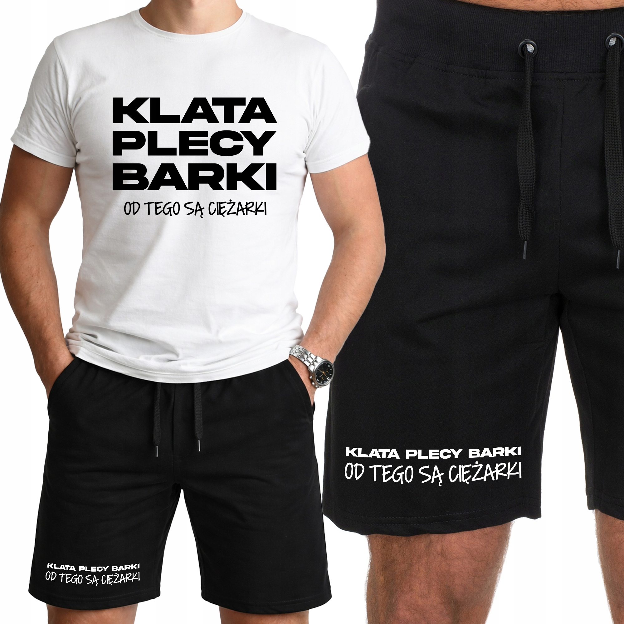 Sportovní komplet Pánské oblečení na Trénink Posilovna Klata Záda Ramena L