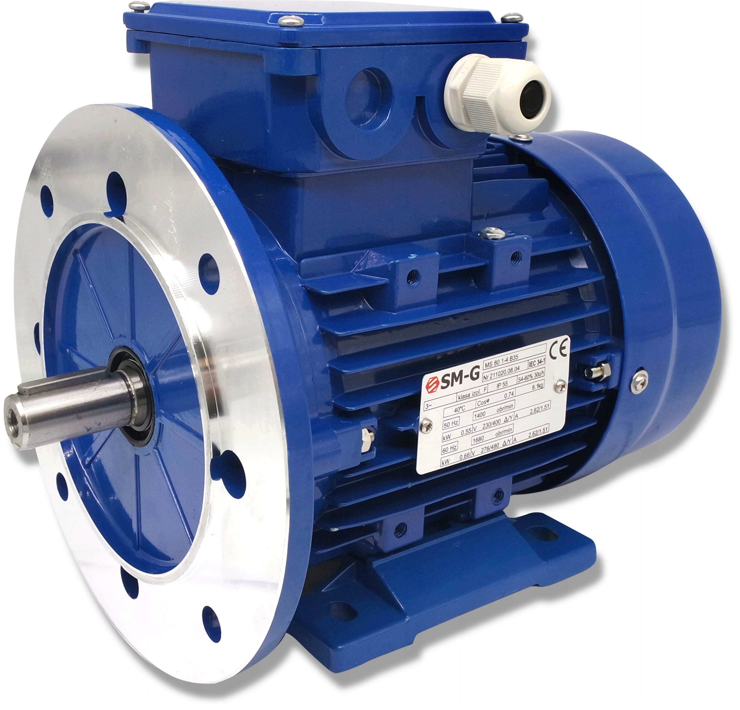 3032.MS.80.1-4.0,55kW.B3528 - Фланцевый двигатель 0.55 kW 230V 1400OBR 3-фазный