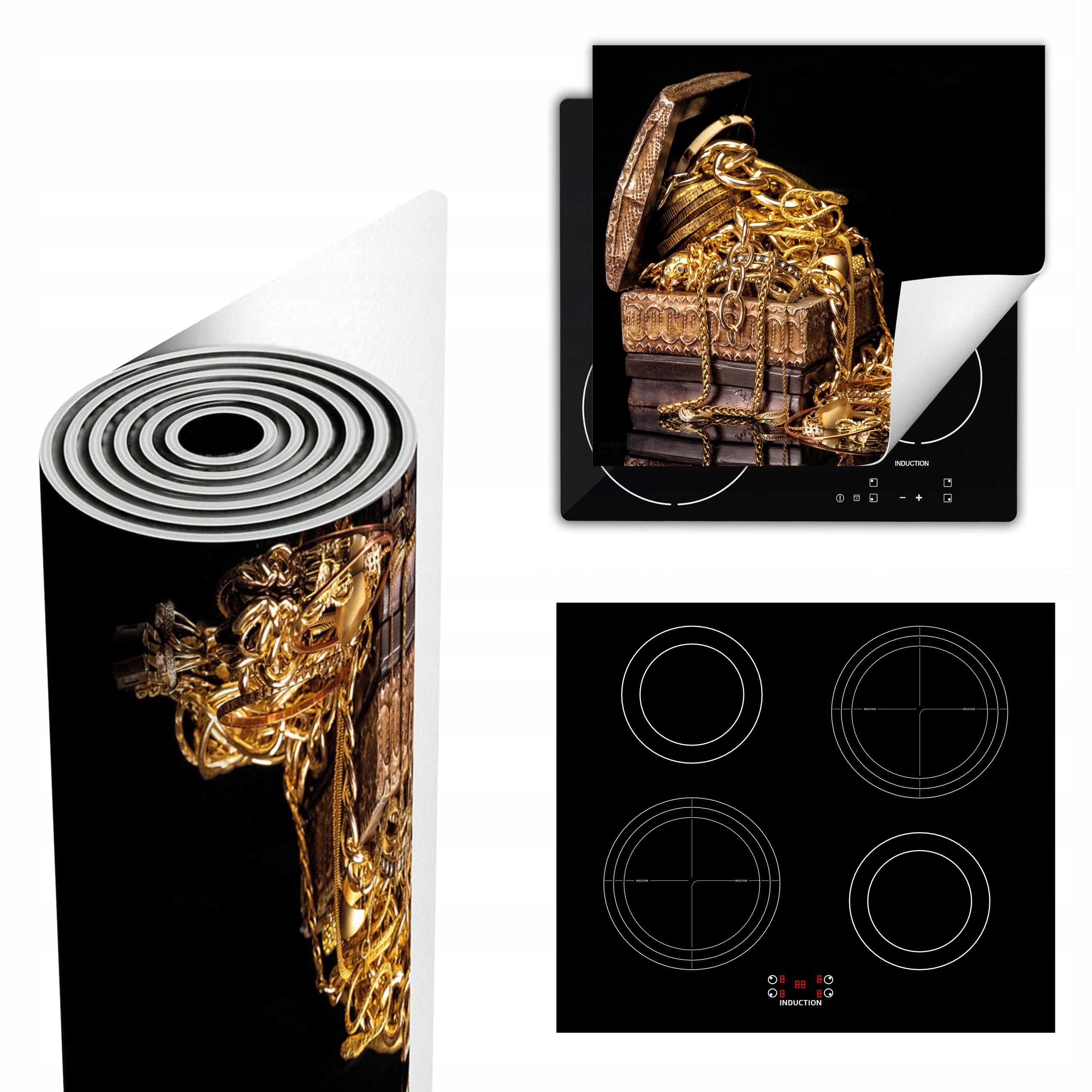 Ochranná Podložka Na Sporák Má Více Místa 60x52 zlatá černá