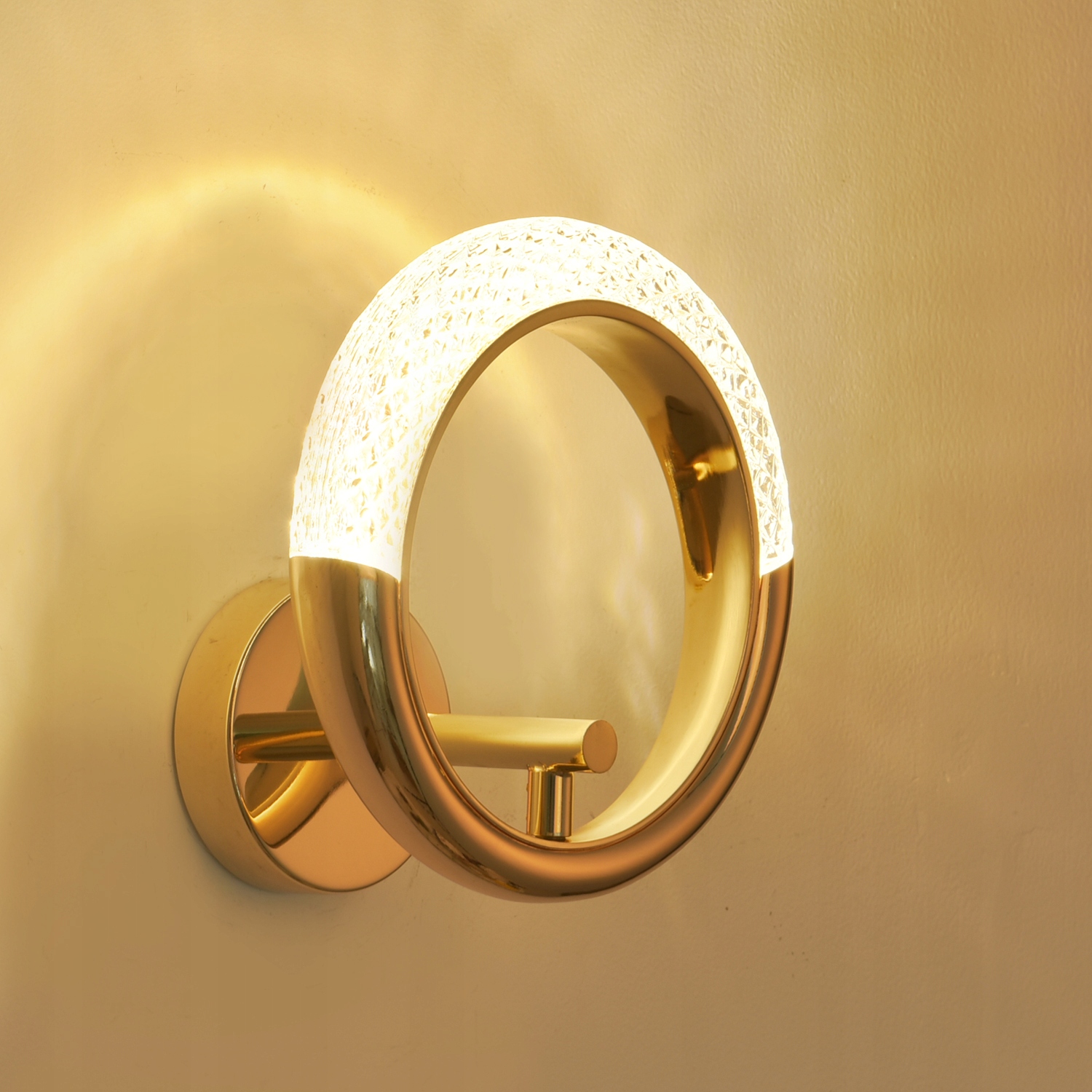 Kulatý nástěnné svítidlo glamour zlaté křišťálové Jewel do ložnice chodby