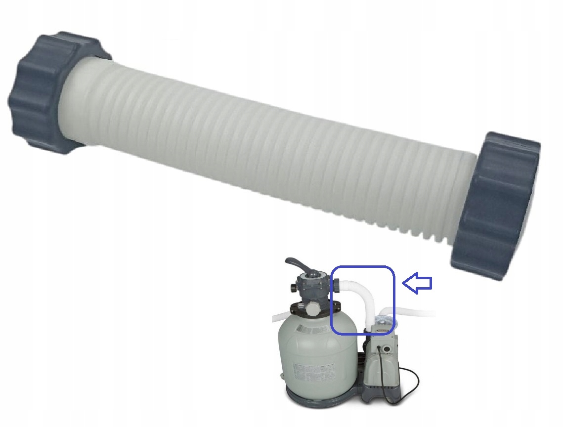 Připojovací hadice 38 mm pro připojení ventilu k motoru, pískový filtr 28648