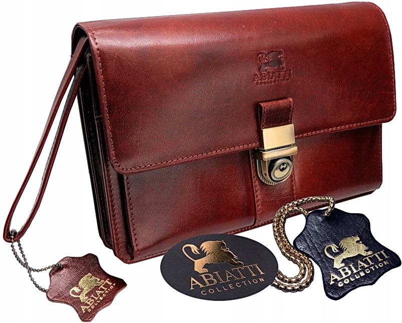 Pánská Kožená Taška Abiatti Na Dokumenty, Lícová Kůže, Hnědý Organizér