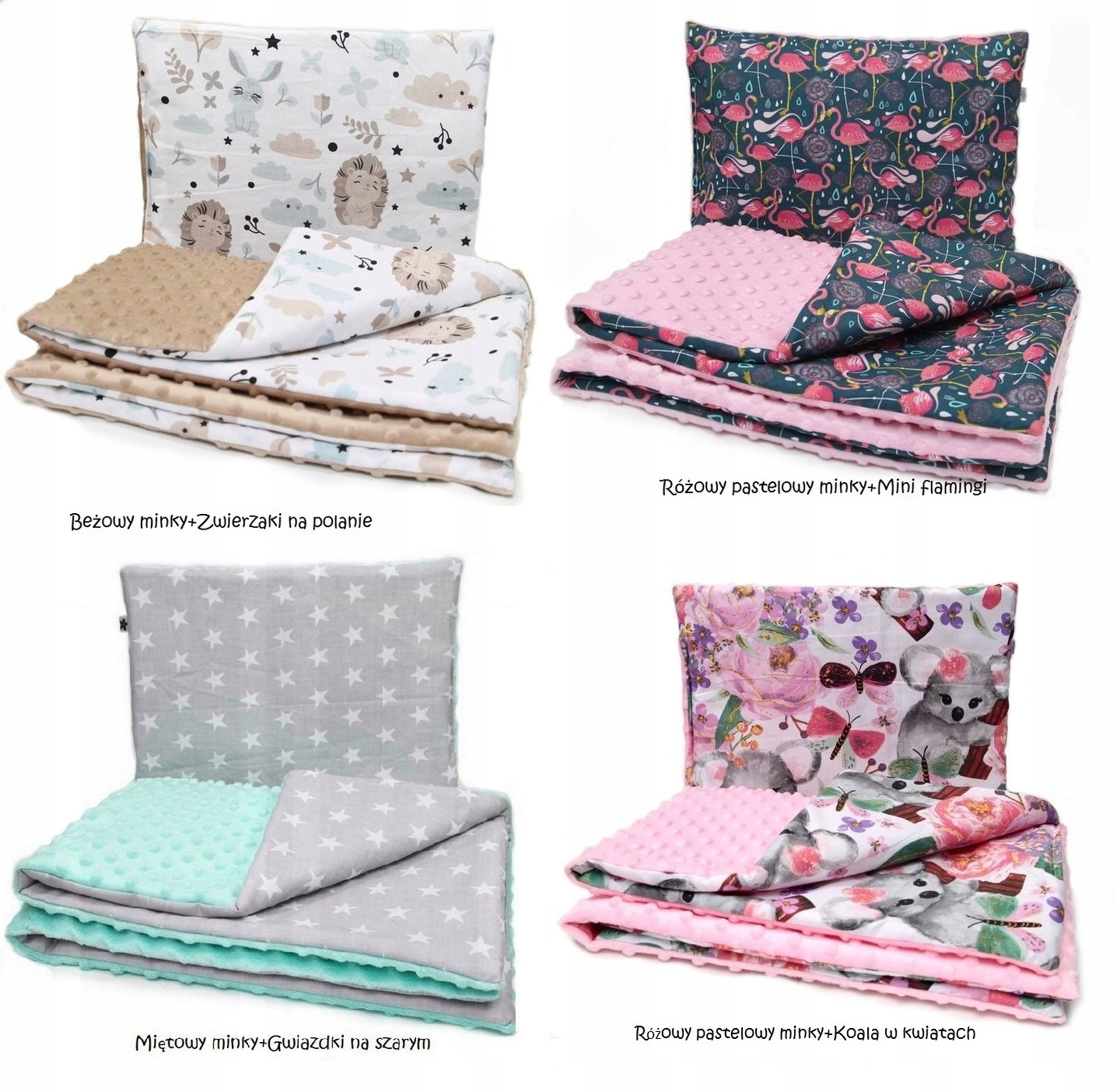 ZESTAW MINKY 2W1 KOCYK PODUSZKA DO WÓZKA NOSIDEŁKA KOŁYSKI GONDOLI Marka Alan