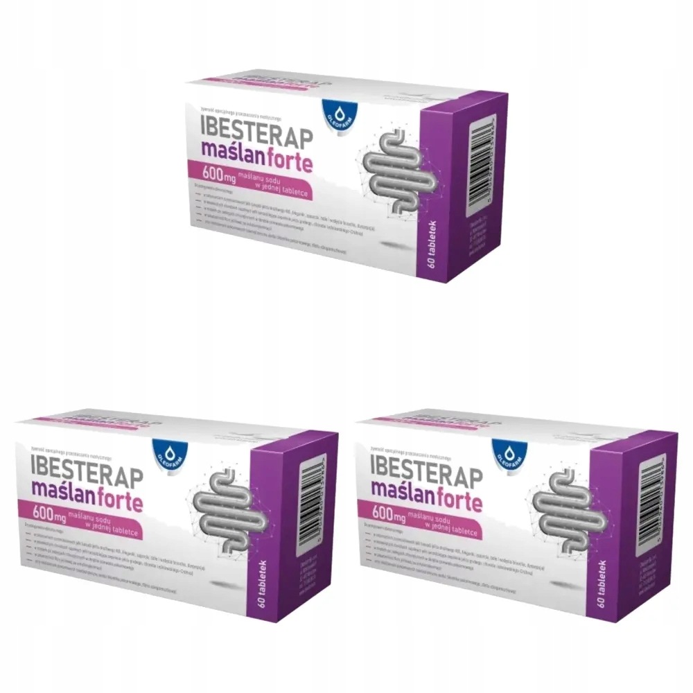 3x Ibesterap Maślan Forte 600 mg, 60 tabletek