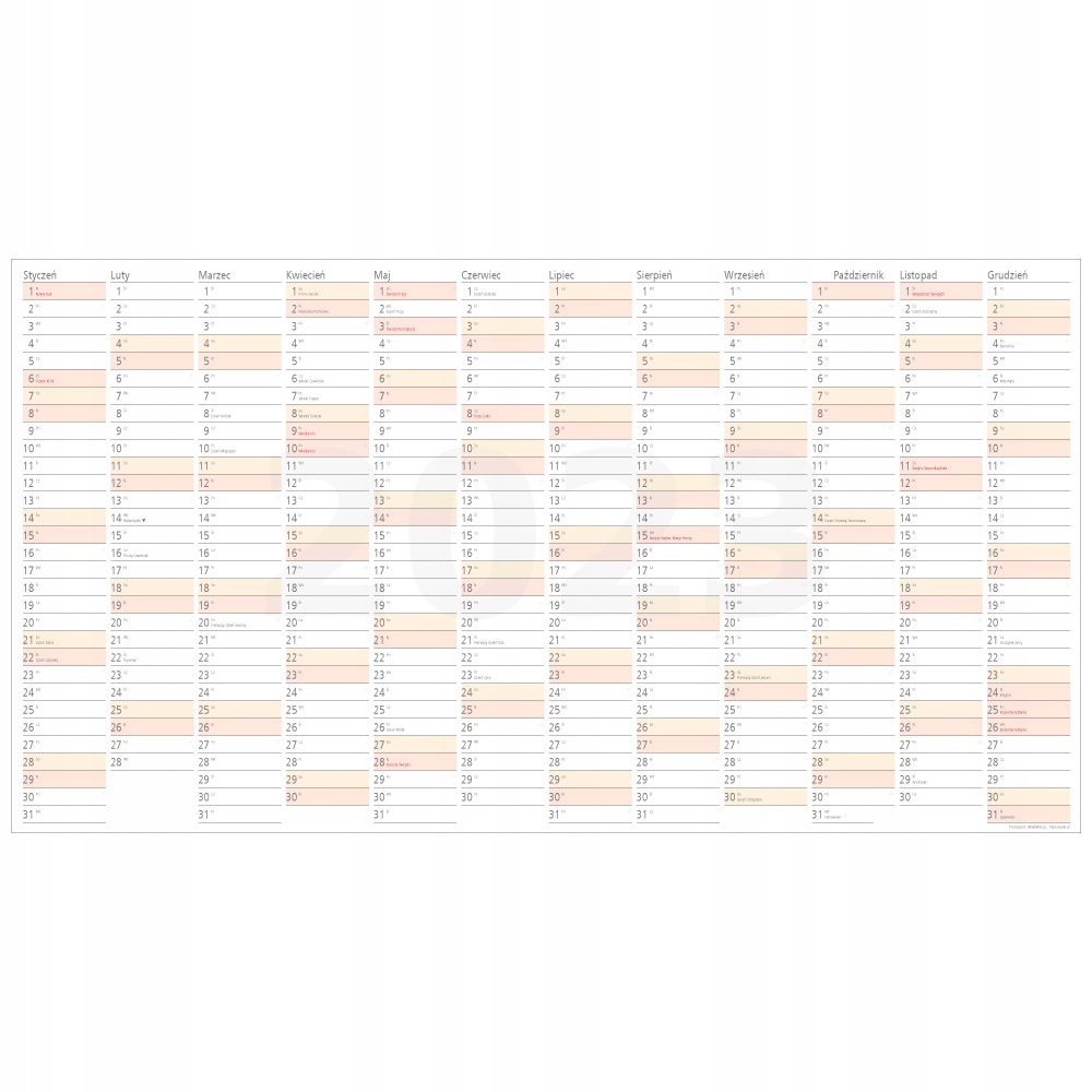 Planer ścienny Kalendarz 2023 190x102 ścieralny 95 zł Allegro.pl