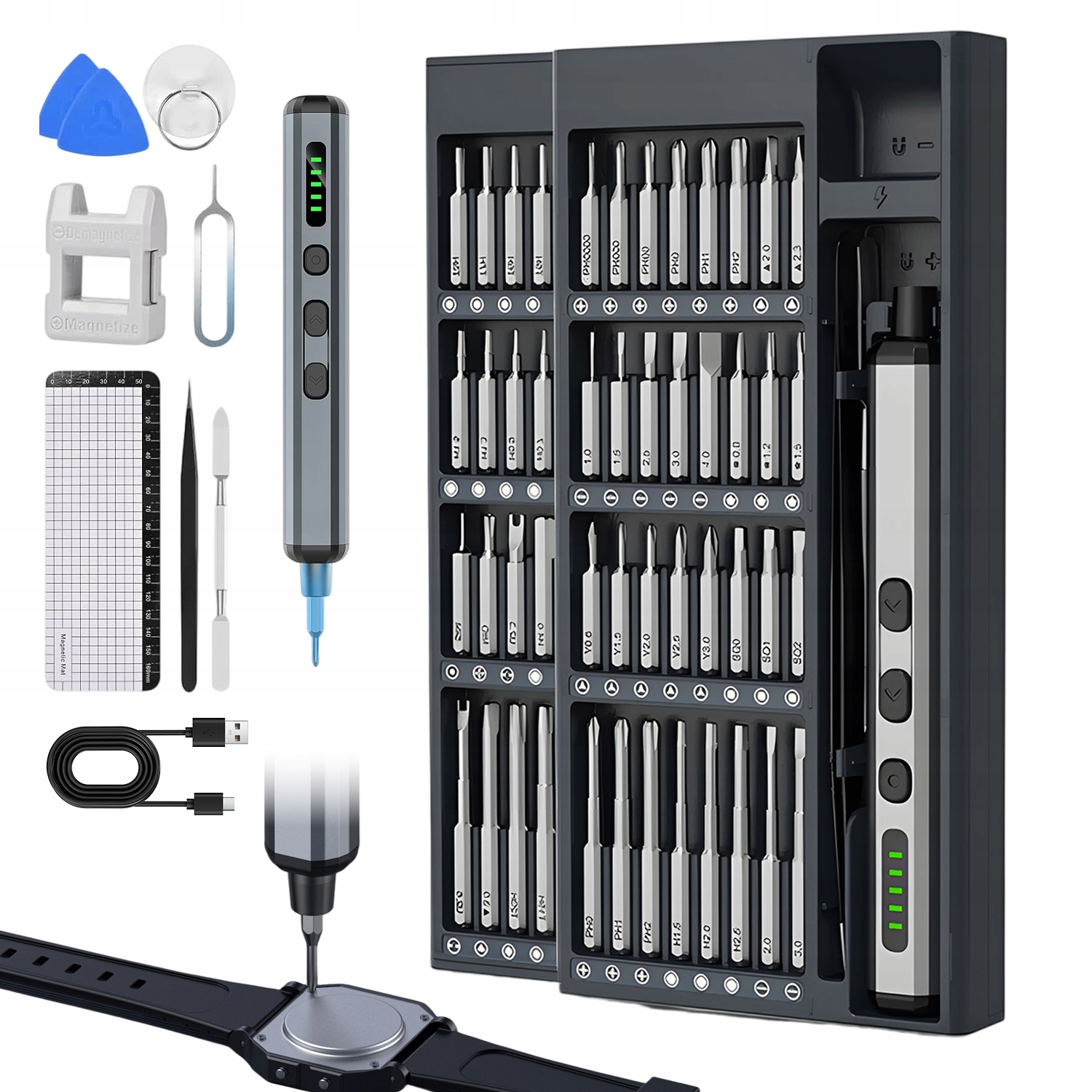 Led Elektrický Šroubovák 64 Koncovek Mini Magnetický S2 Sada Na Dárek