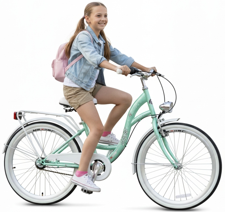 Městské kolo Mexller Village 24 Shimano 3 rychlostní stupně Shimano pro přijímání Mátový