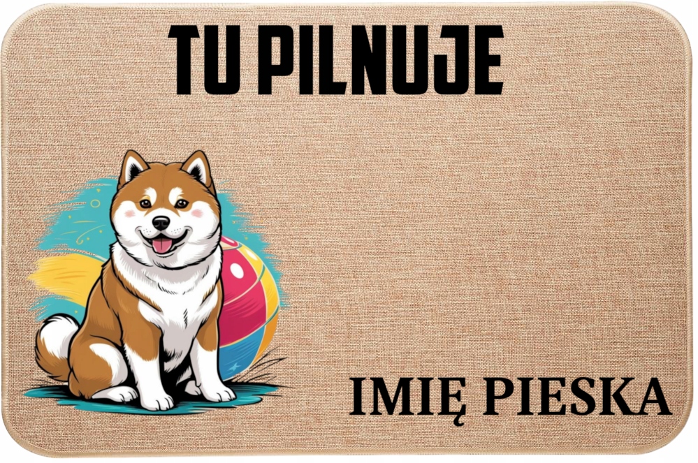 Ľanová Vstupná Stieračka Tu Stráži Meno Shiba Inu