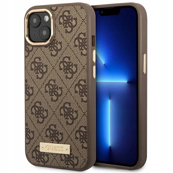 Pouzdro Guess GUHMP14MU4GPRW pro Apple iPhone 14 Plus 15 Plus hnědé/brown hard