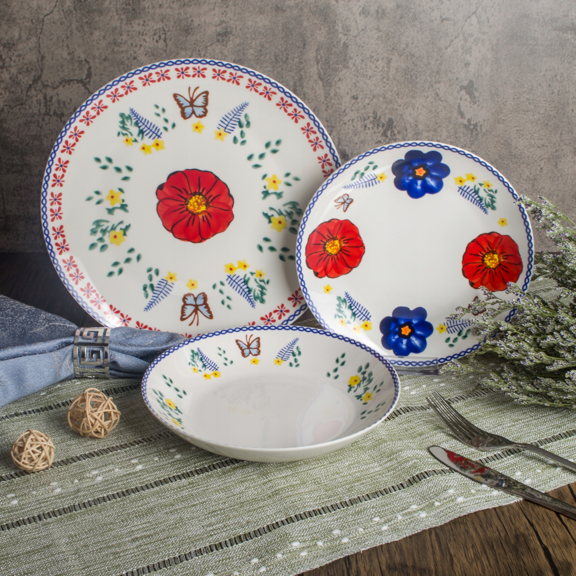 Livello Jídelní servis Sada talířů pro 6 osob 18 kusů Maki