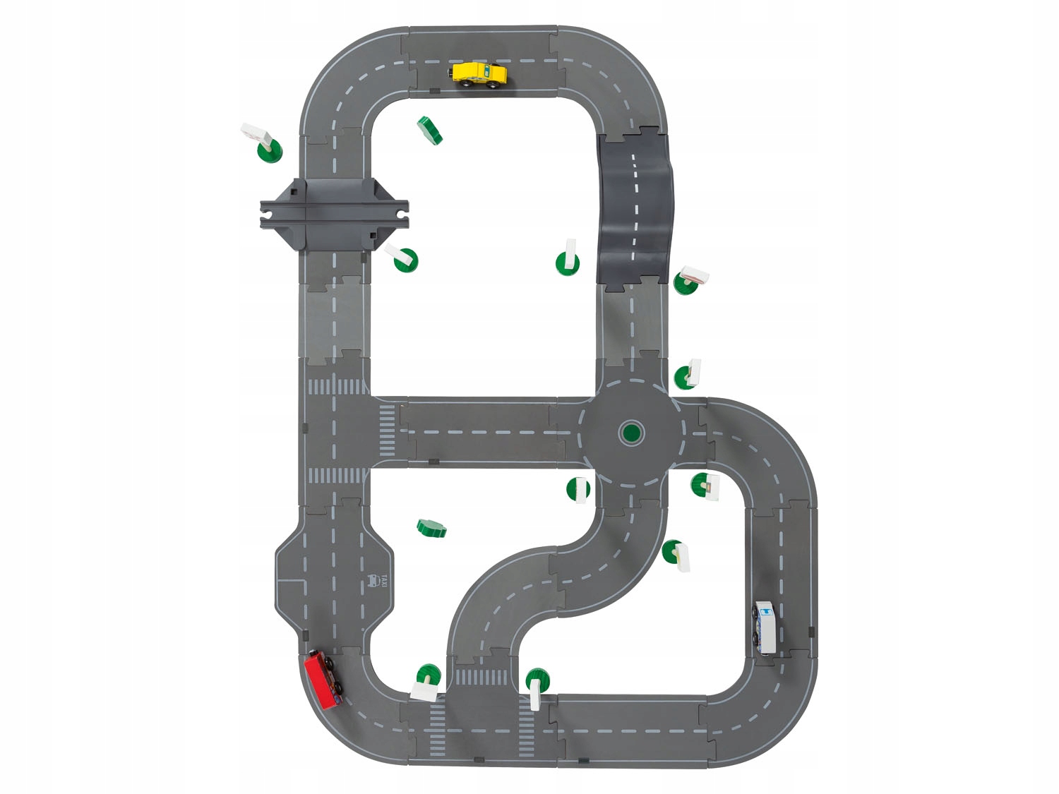 Drewniany TOR SAMOCHODOWY Zestaw dróg miejskich Playtive PREZENT 2+ 35 el. Marka Playtive