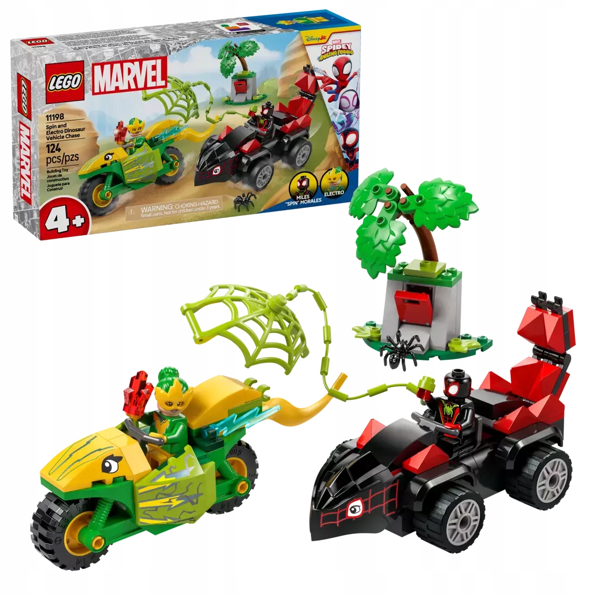Lego Marvel Spinova honička za elektromobilem v dinovozidle 11198