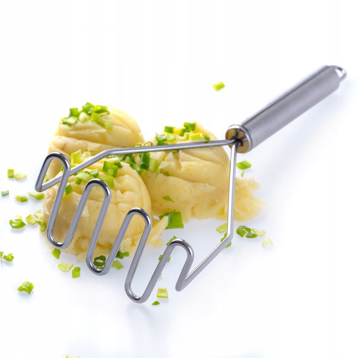 25*10*5.5cm Tĺčik Na Zemiaky Šľahač Oceľový Hnetač Pyré Špirálový