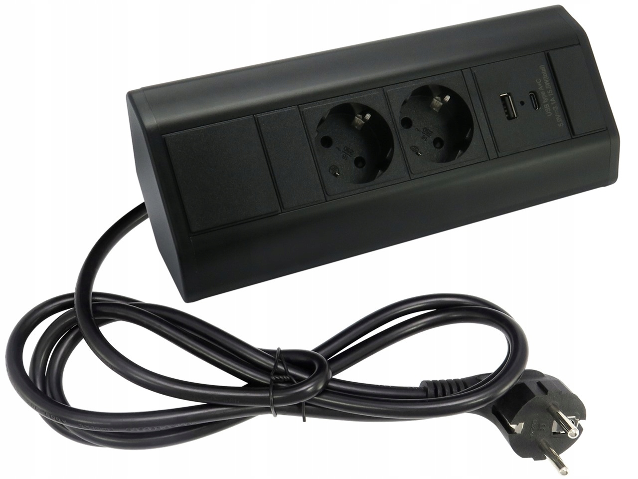 Corner Box Gniazdo Listwa Narożna Przedłużacz Nablatowy 2x 230V, Usb A C