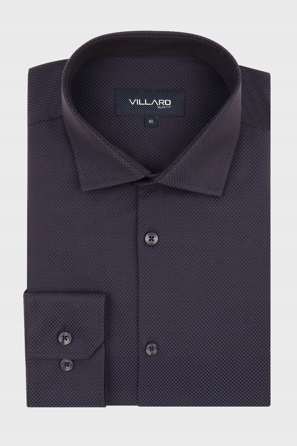 Tmavě modrá pánská košile s pleteninou Royal Oxford 42-176/182 Slim Fit
