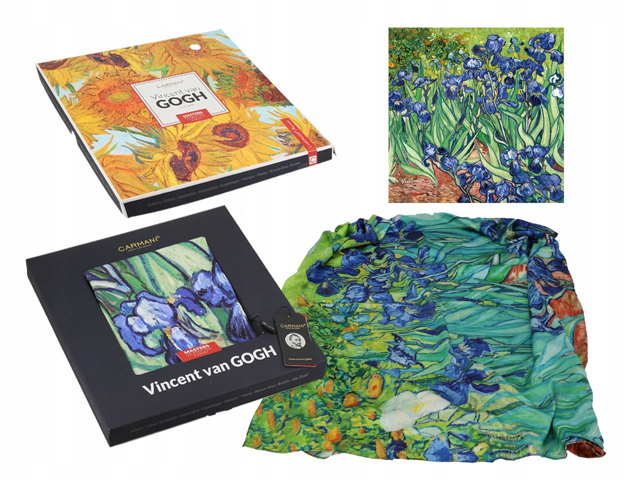 Šátek Dámský Šátek Vincent Van Gogh Kosatce Květiny Módní Carmani