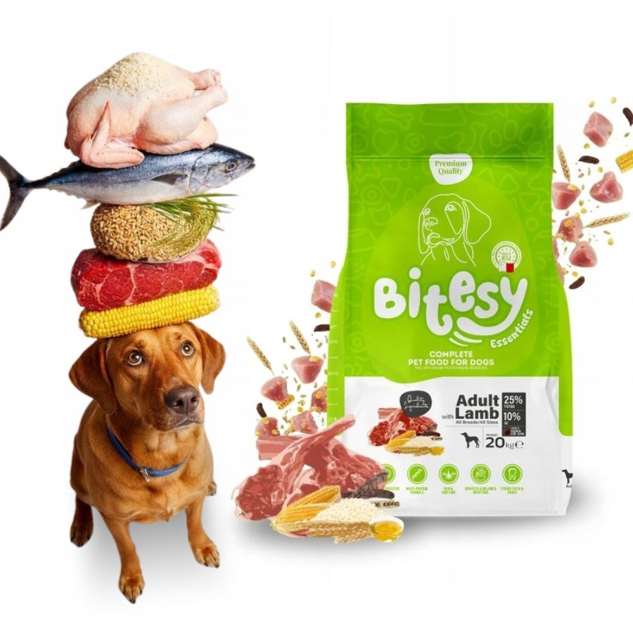 Bitesy Karma sucha dla psów Aktywnych Dużych Ras Jagnięcina Witaminy 20kg