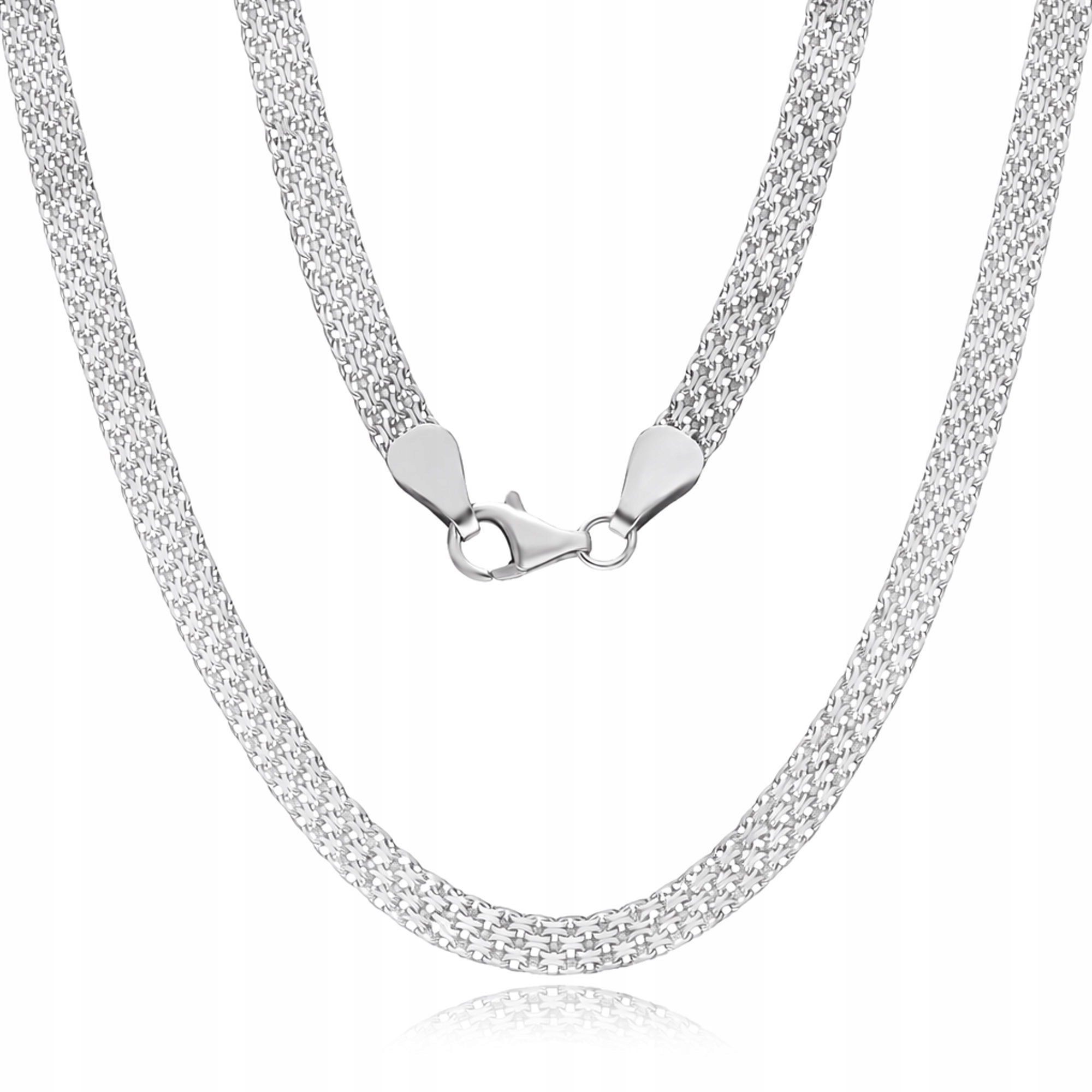 Stříbrný náhrdelník Bismarck 925 s hustou vazbou, elegantní řetízek 50 cm