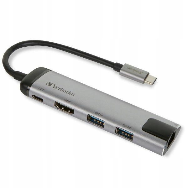 Verbatim Adaptér Hub Usb-c Usb-c/ 2xUSB-A 3.0/HDMI/Eternet hliník/alum