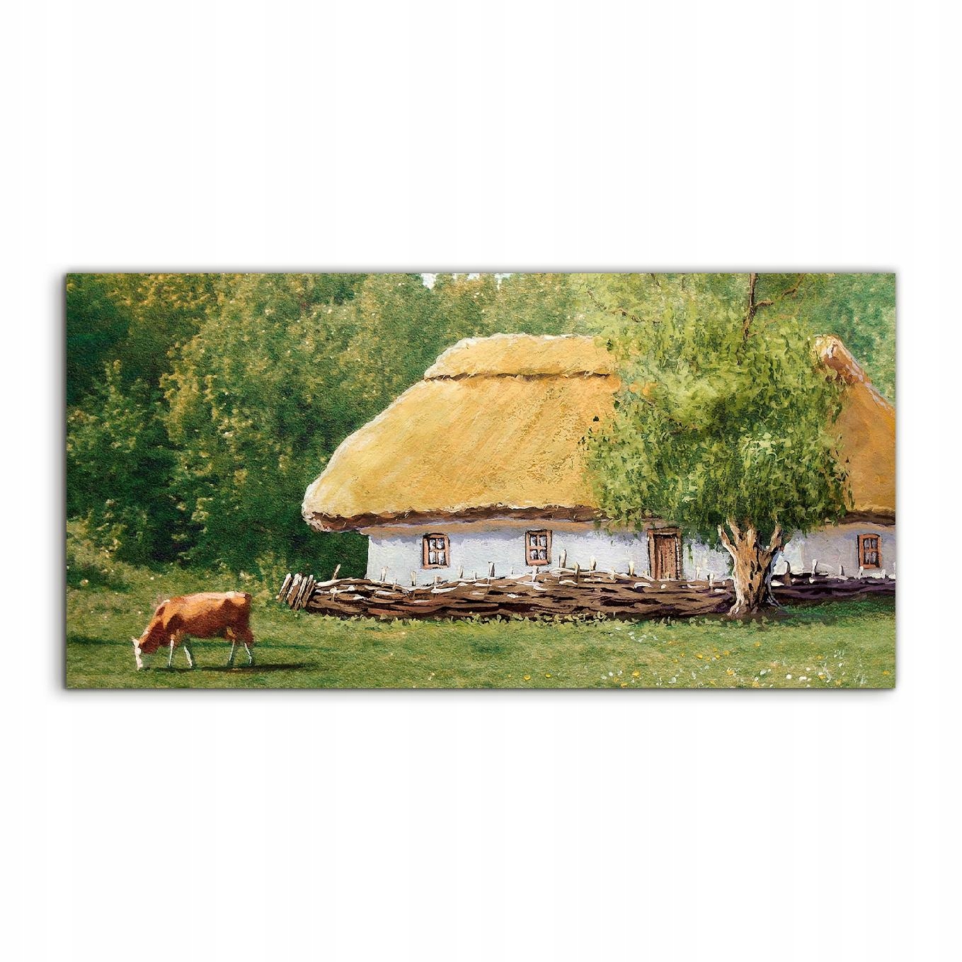 

Fotoobraz 100x50 cm wiszący Chata Krowa Las Drzewo