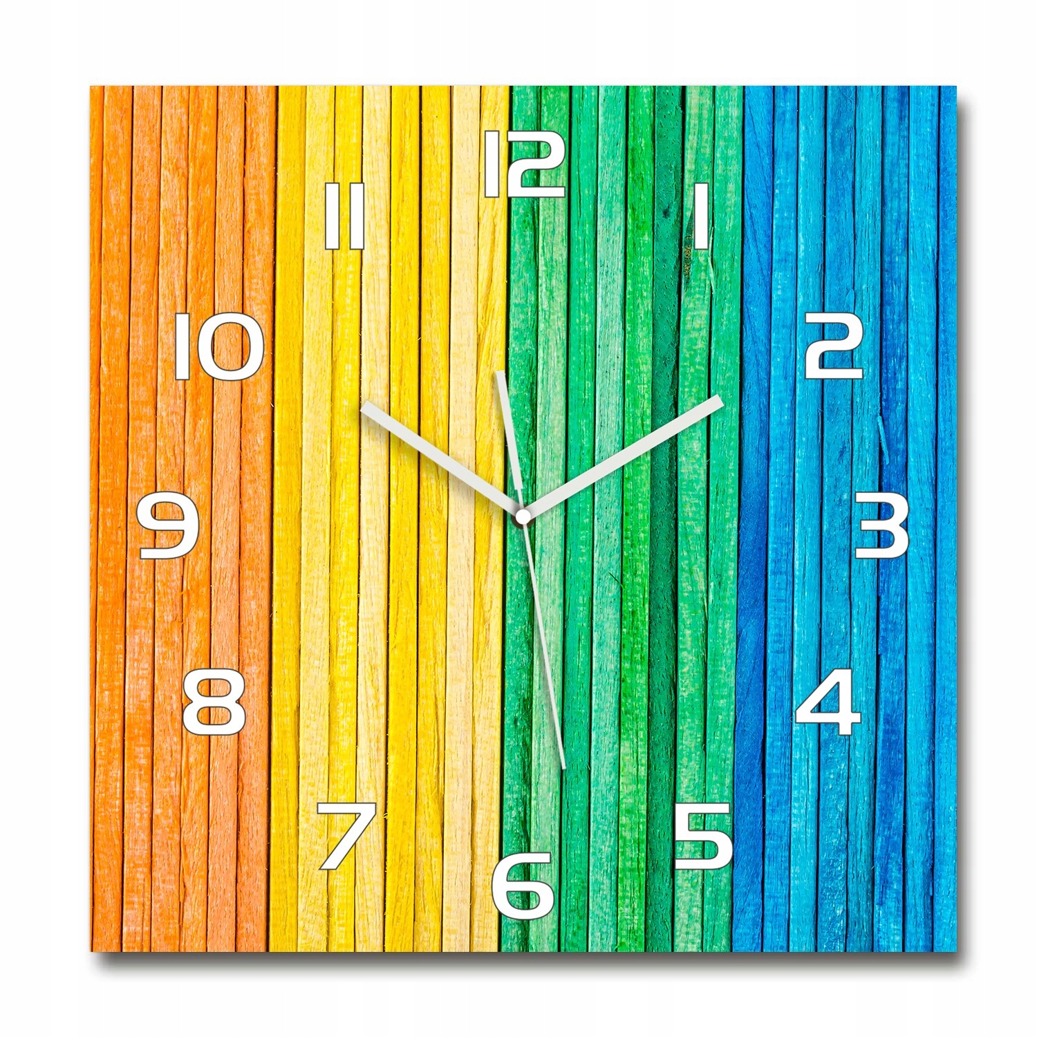 

Zegar ścienny ze szkła, duży Kolorowe paski 60x60