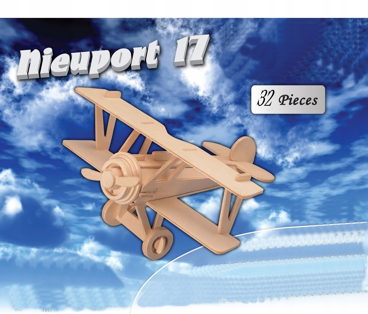 PUZZLE DREWNIANE 3D SAMOLOT NIEUPORT 17 Liczba elementów 32