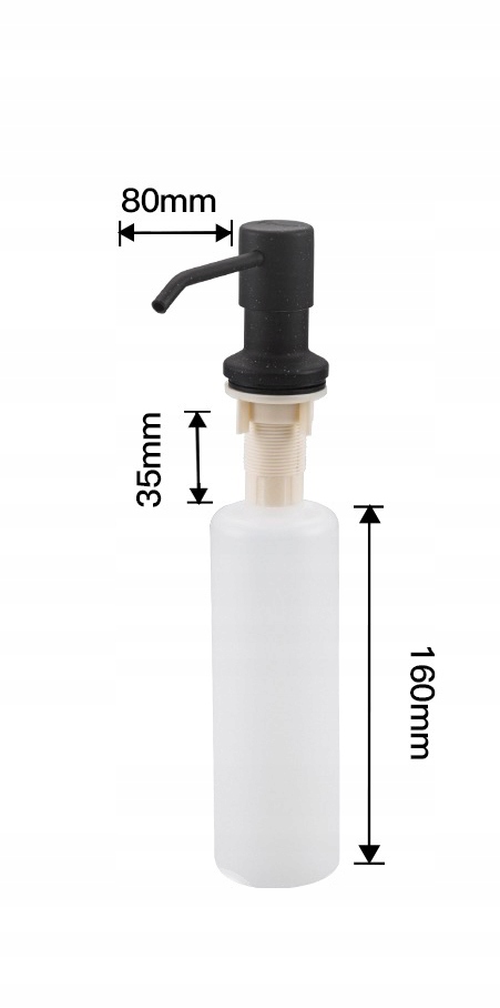 DOZOWNIK CZARNY NA PŁYN DO NACZYŃ DO ZLEWOZMYWAKA DO KUCHNI DO ZLEWU Kod producenta dozownik czarny