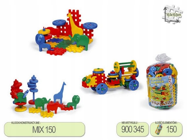 

Klocki Waflowe 150 Elem. MIX Wafle Raibud