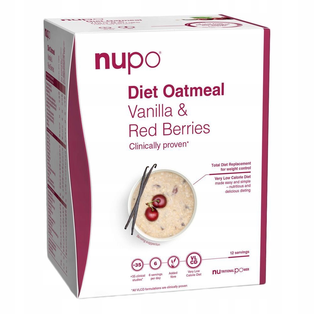 Nupo Dietní Ovesné Vločky S Vanilkou A Červenými Bobulemi 12 Porcí