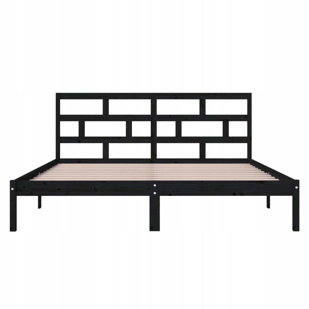 vidaXL Rama łóżka, czarna, 120x190 cm, lite drewno Kod producenta 3101192