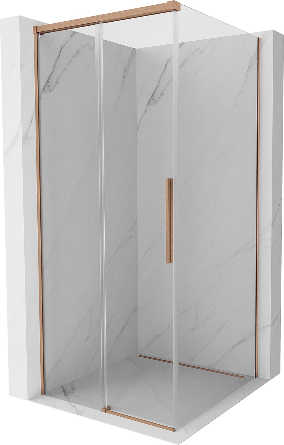 Mexen Rox Kabina Prysznicowa Rozsuwana 120X120 Transparent Miedź
