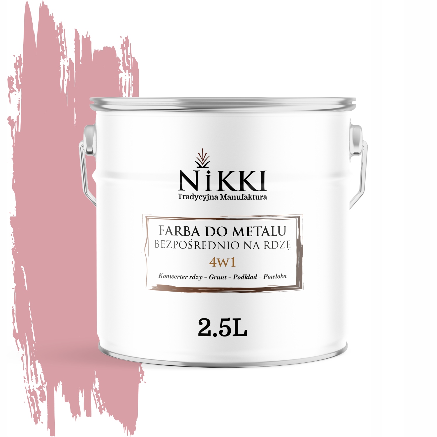 Farba Na Kov Priamo Na Hrdzu Pozinkovaná 4v1 Ružová Svetlá Ral 3015 Mat 2,5L