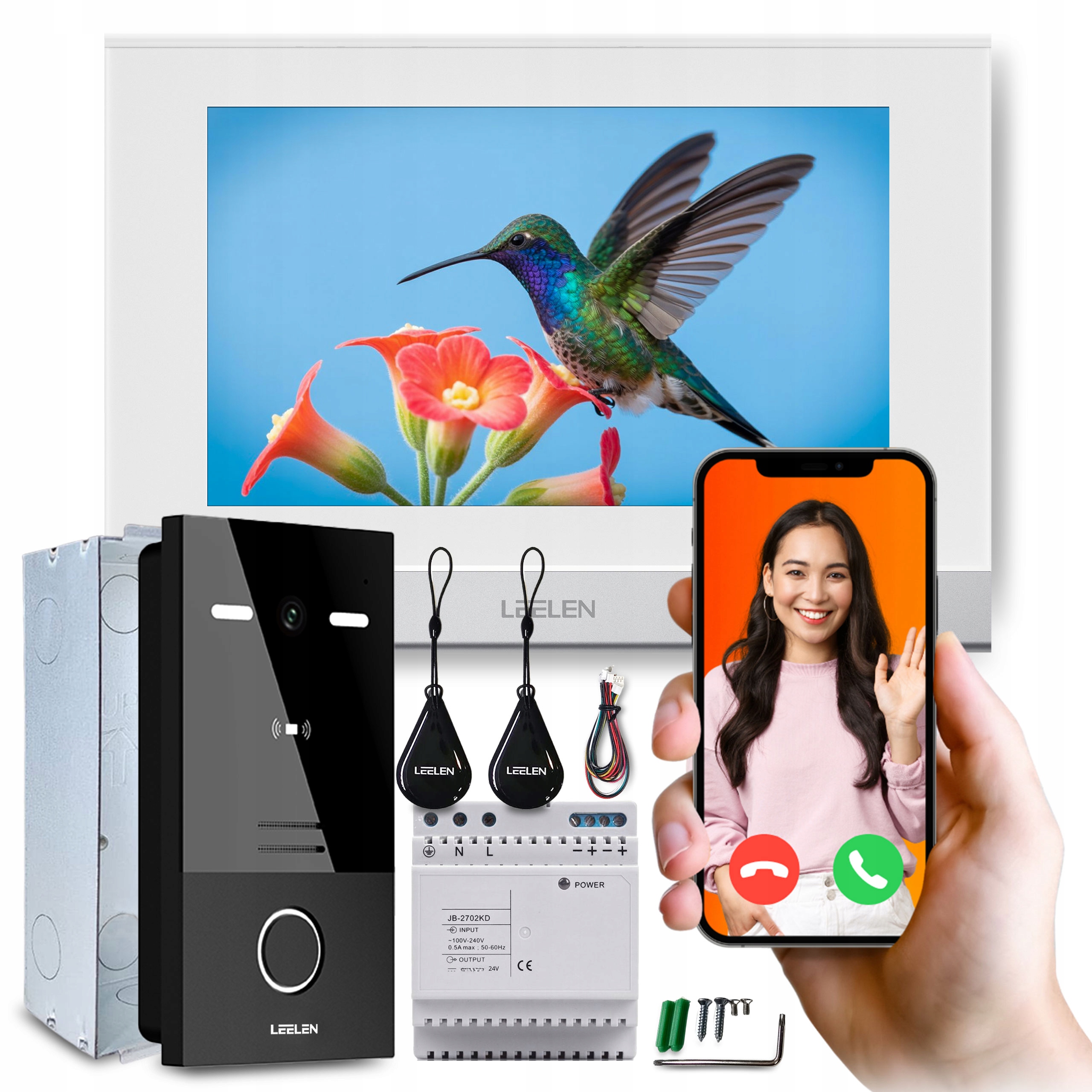 Videovrátnik Wifi brána Aplikácia interkom Hd kľúčenky Tuya 2-žilový 7