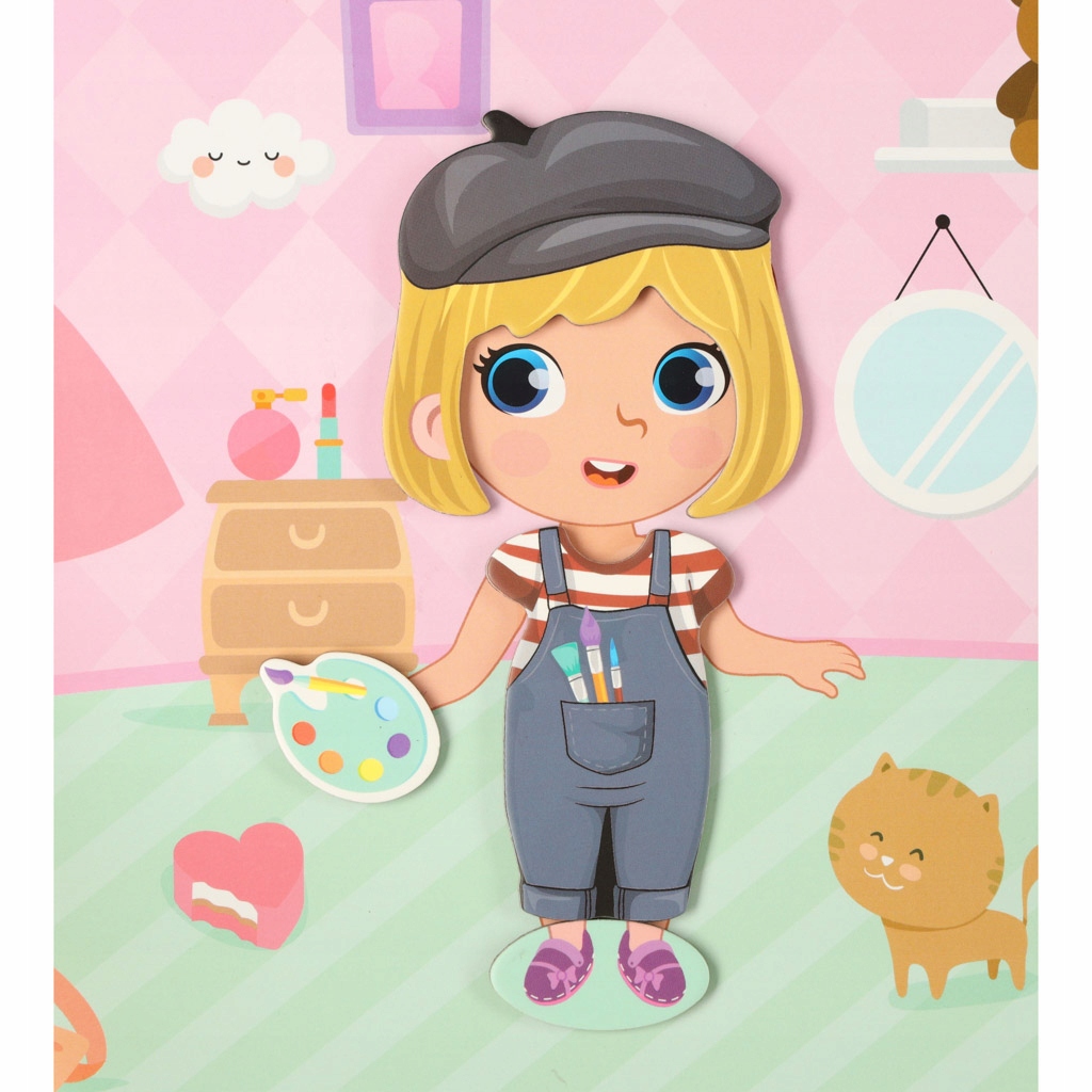 KSIĄŻECZKA MAGNETYCZNA UKŁADANKA LALKA PUZZLE KLOCKI NA MAGNES ZESTAW 51EL. Kod producenta KX5428_2