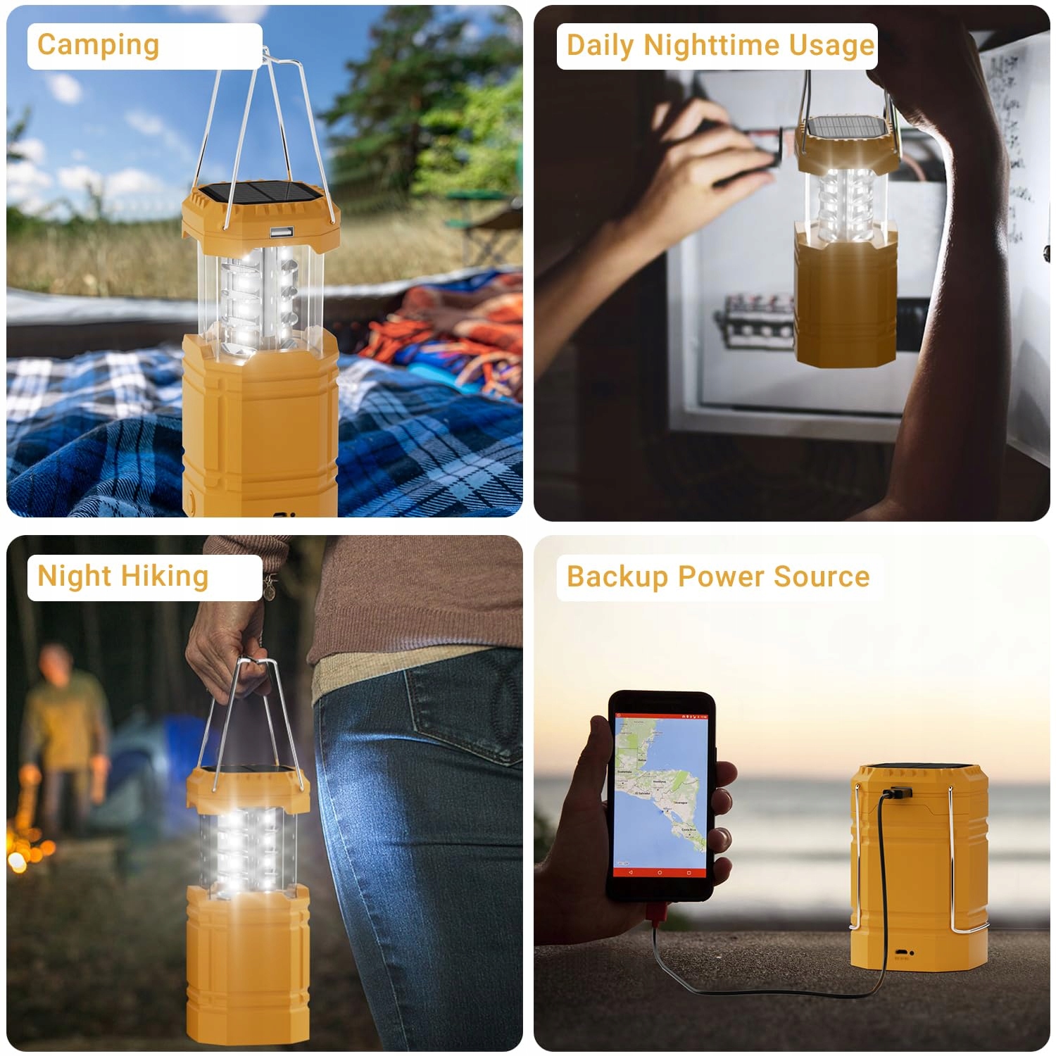 LED SOLARNA LAMPA KEMPINGOWA WODOODPORNA LATARNIA Z AKUMULATOREM 3000MAH — miniatura 7